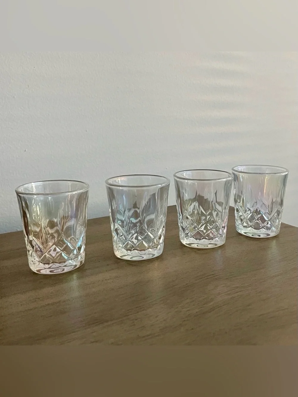 Circleware Denham Radiance Pearl 1.6oz Clear Luster Shot Glass S/4 NWT